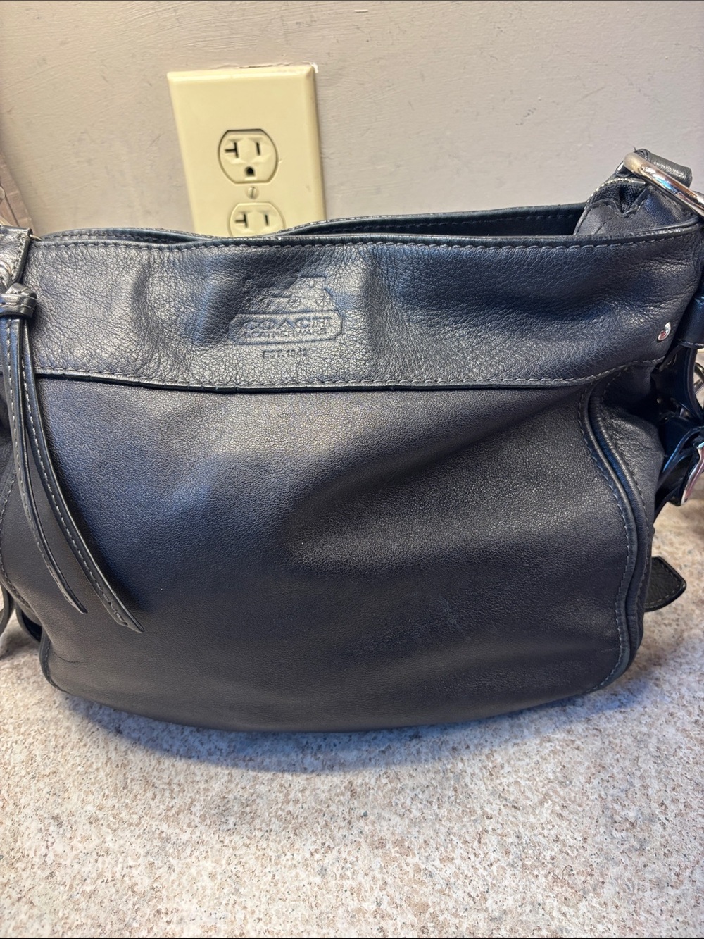Coach Black Leather Shoulder Bag